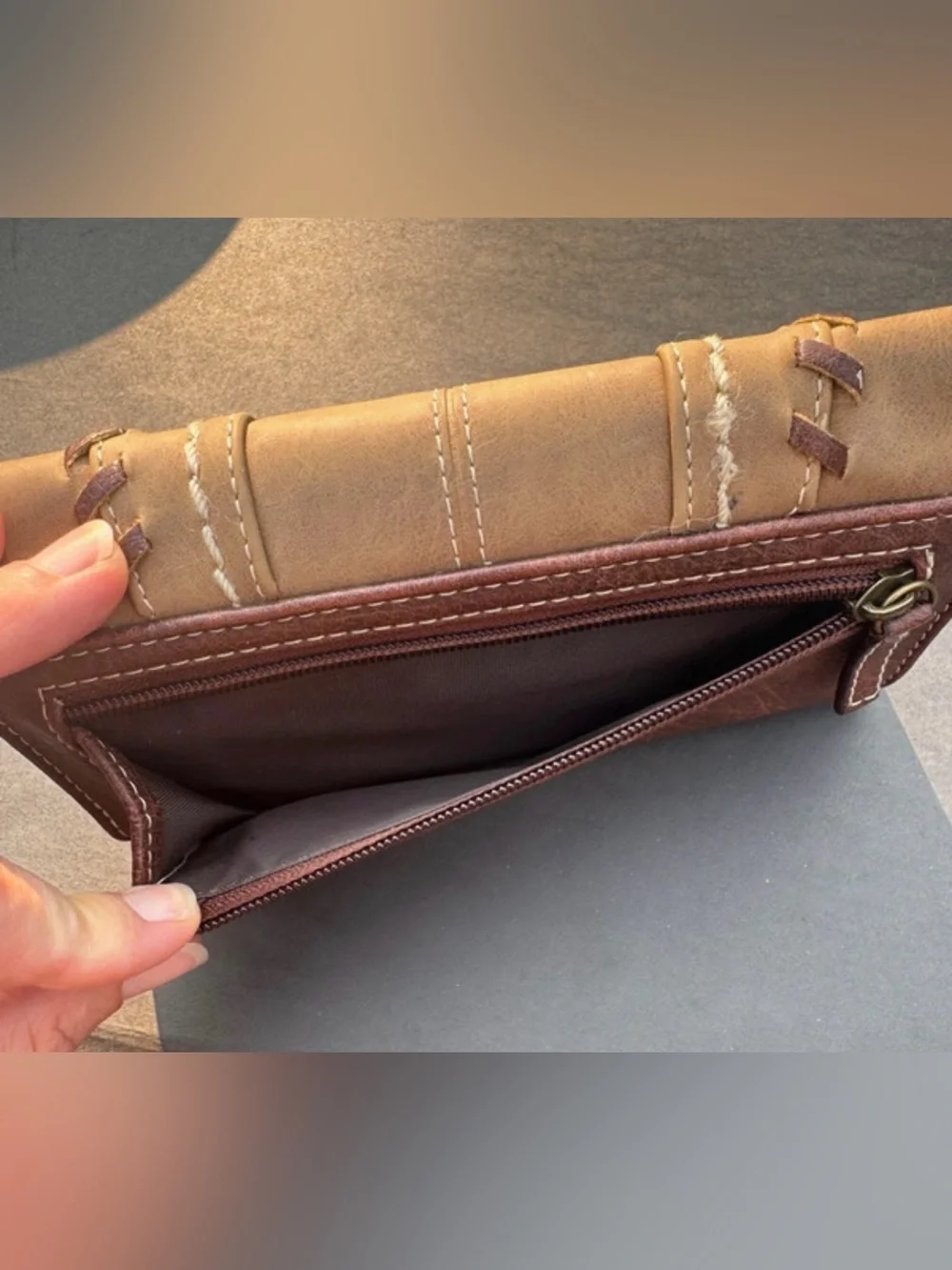 B.O.C Born Concept Clutch Tri-Fold Wallet Brown